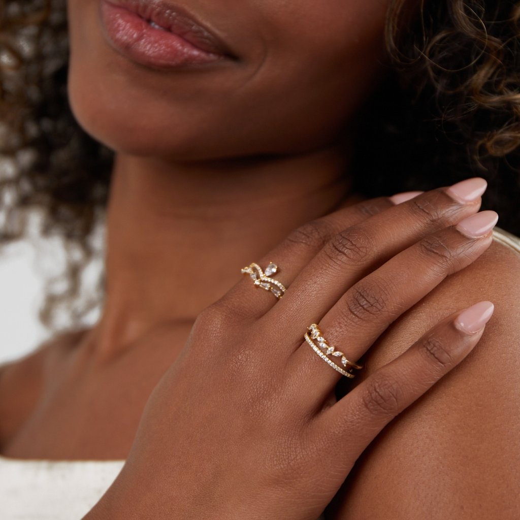 18K クリスタルリリーリング