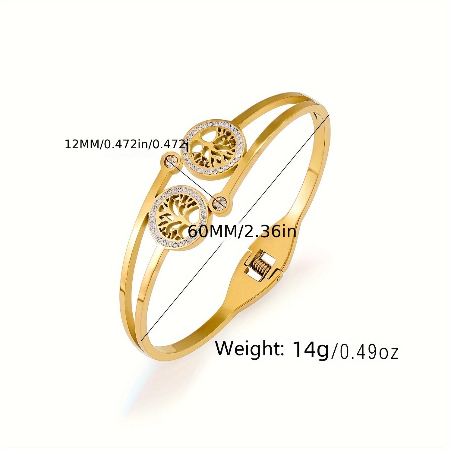 Hana | Rhinestone Tree Cuff Bracelet