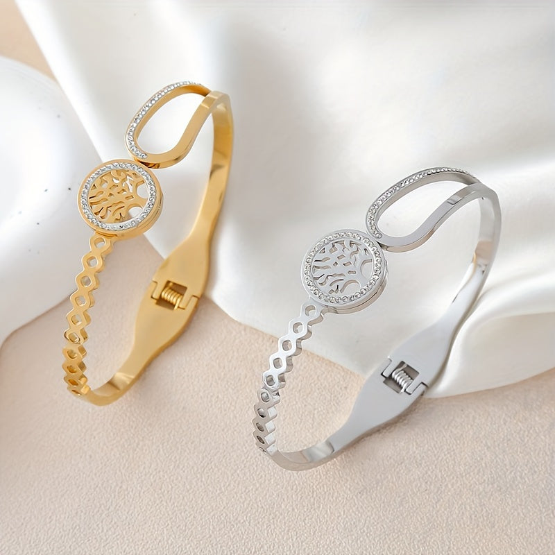 Sora | Asymmetrical Rhinestone Tree Bracelet