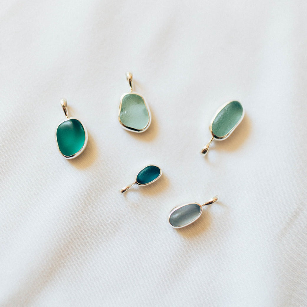 ハンドメイド シーグラス ネックレス