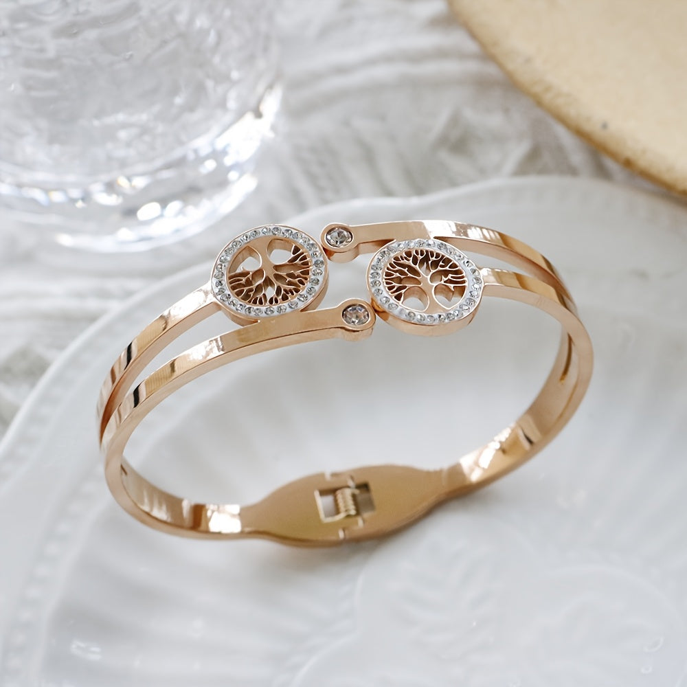 Hana | Rhinestone Tree Cuff Bracelet