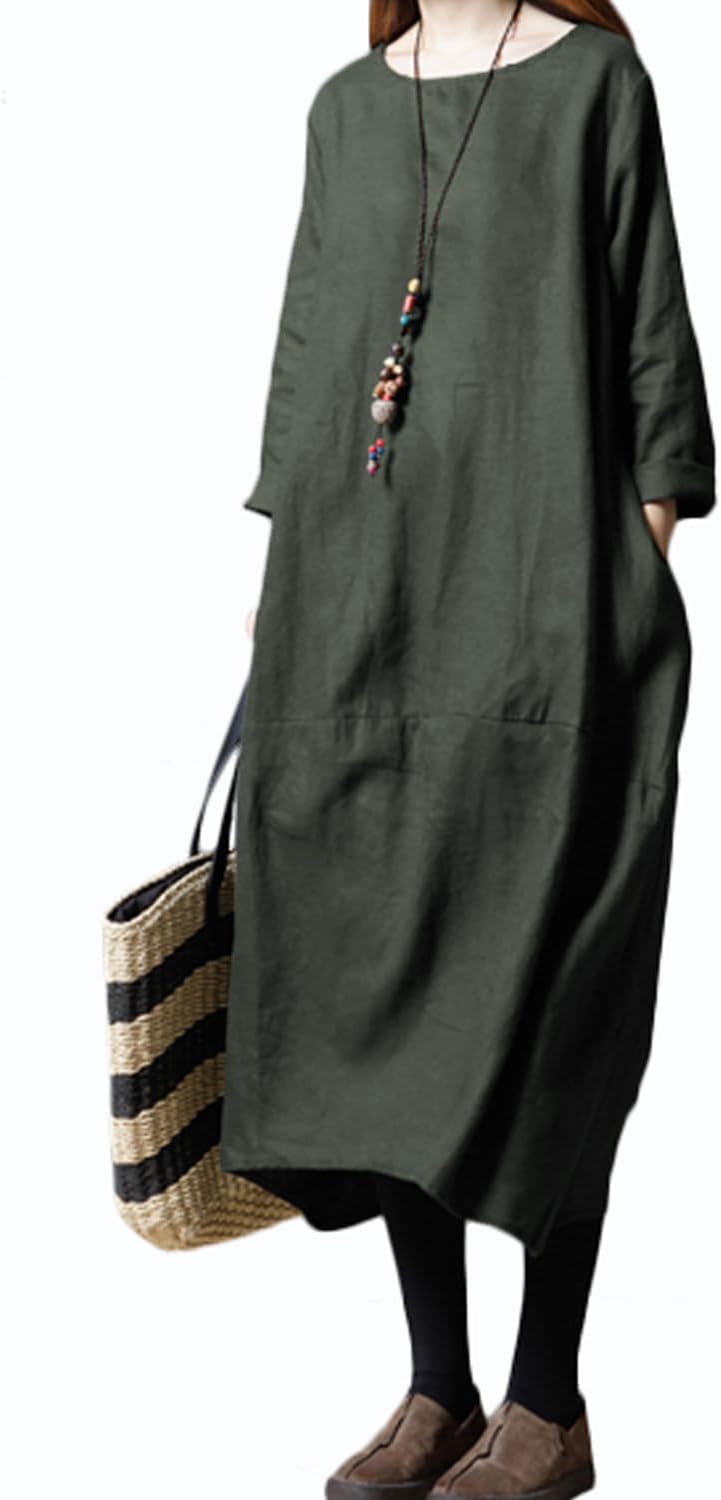 リネンマキシドレス