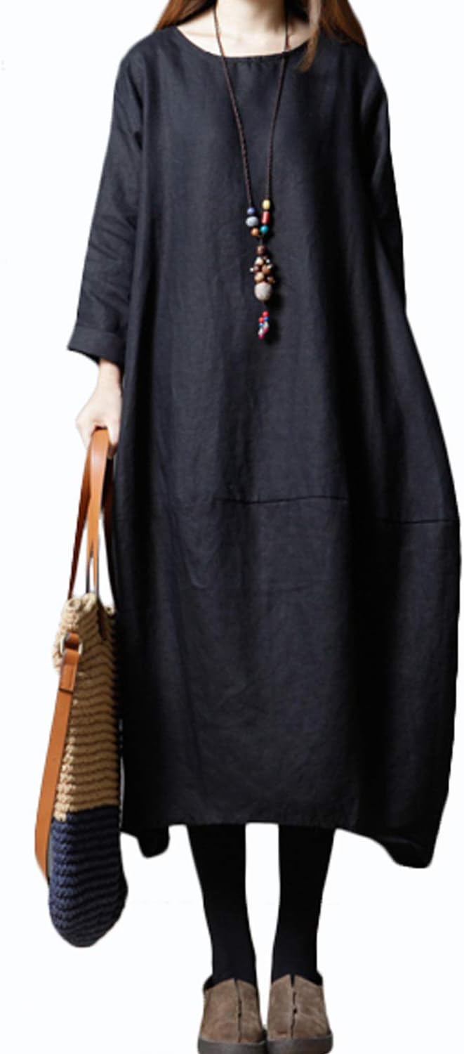 リネンマキシドレス