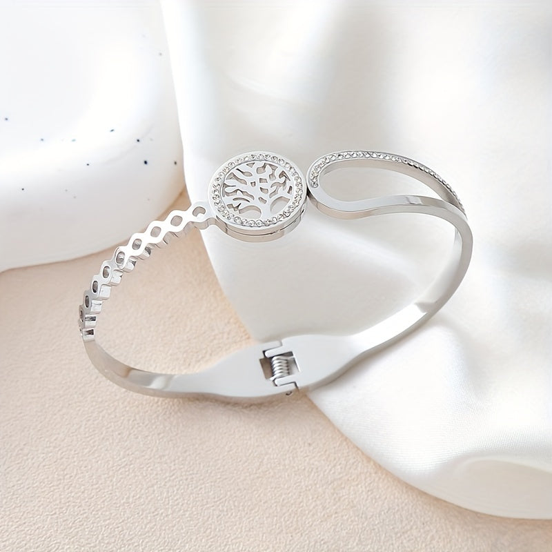 Sora | Asymmetrical Rhinestone Tree Bracelet