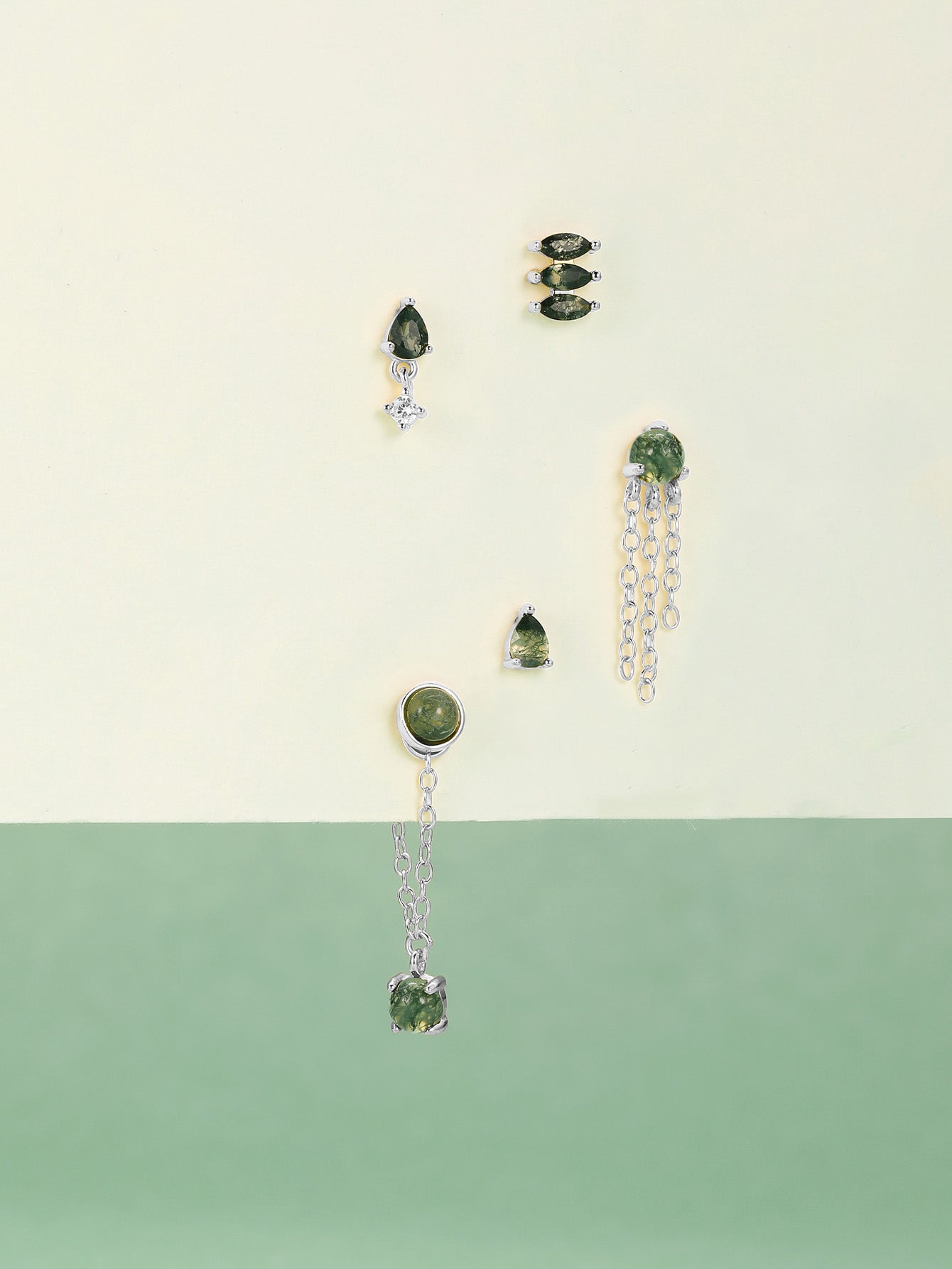 フレーム付きアゲートイヤースタッド