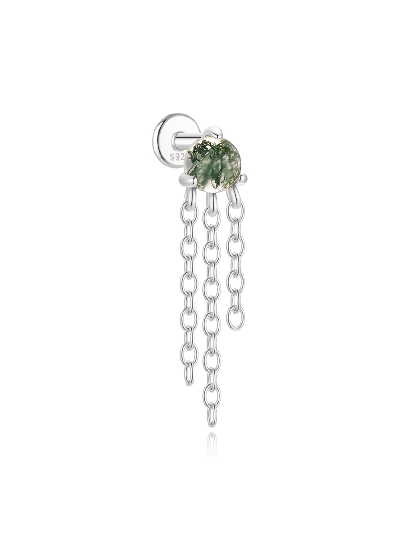 ウォーターグラスアゲート タッセルスタッド