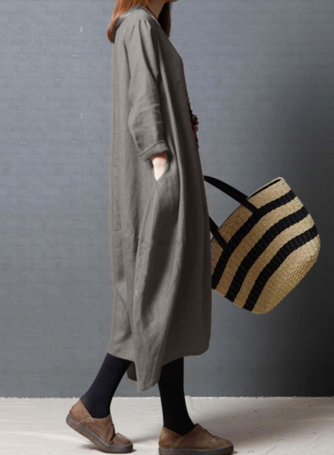 リネンマキシドレス