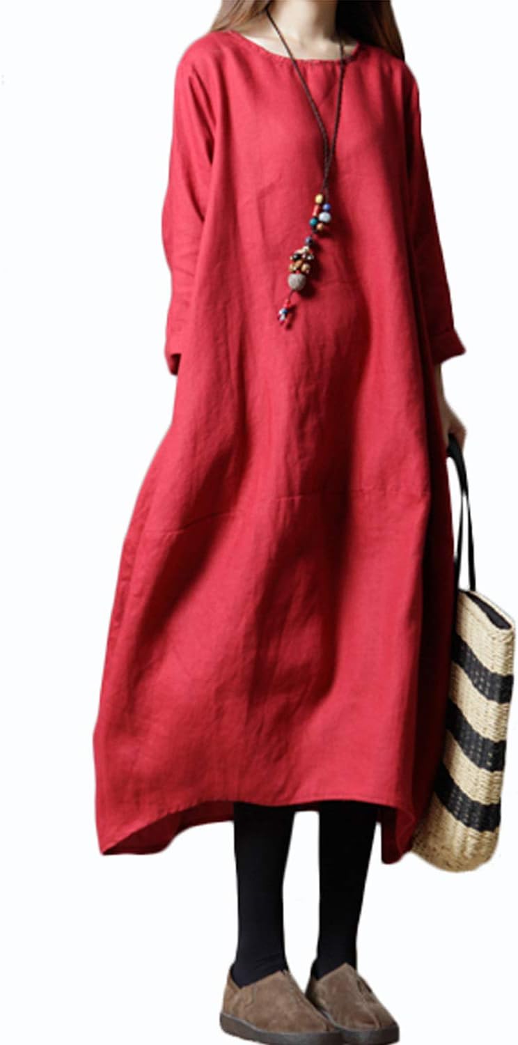 リネンマキシドレス