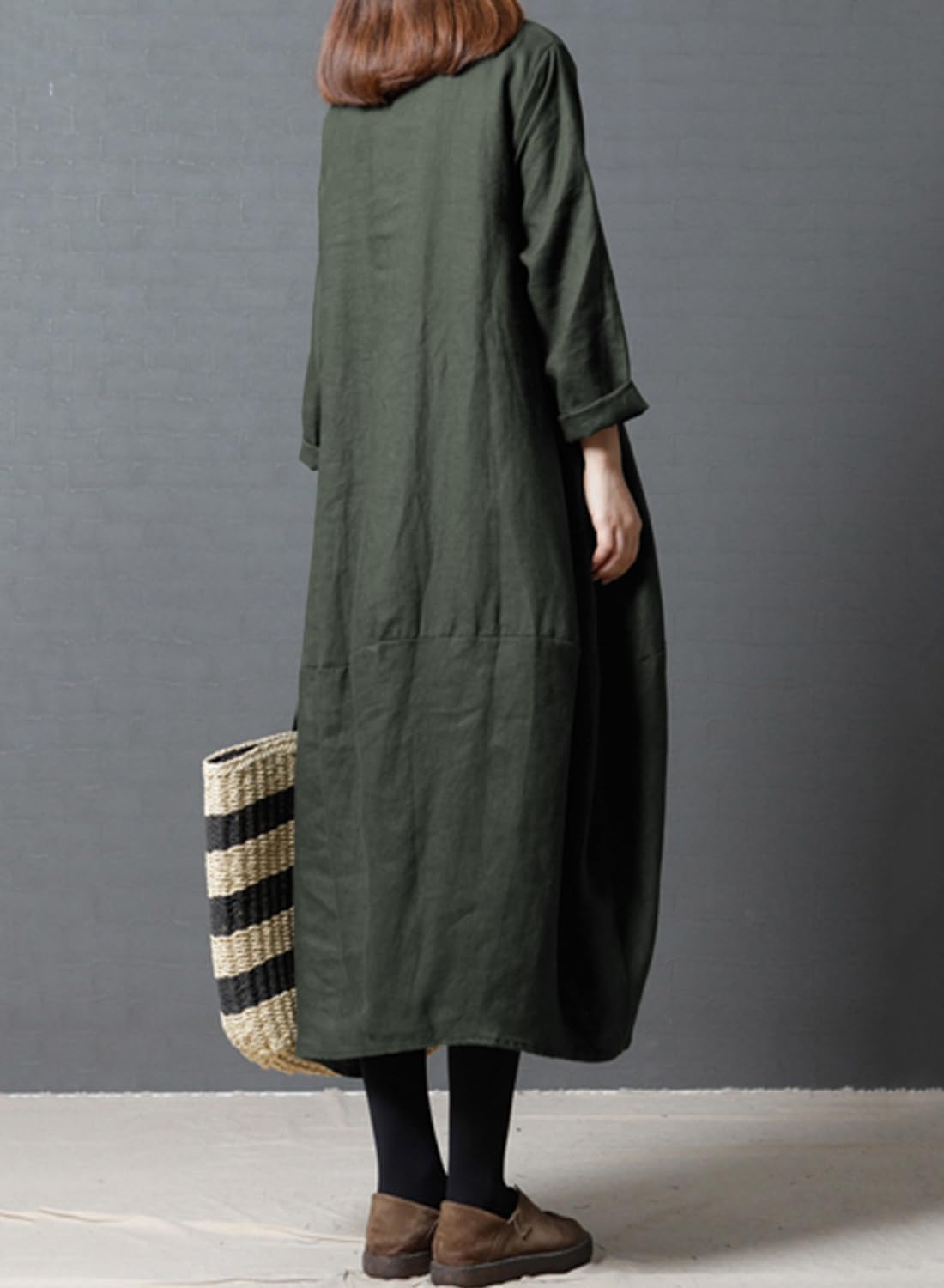 リネンマキシドレス