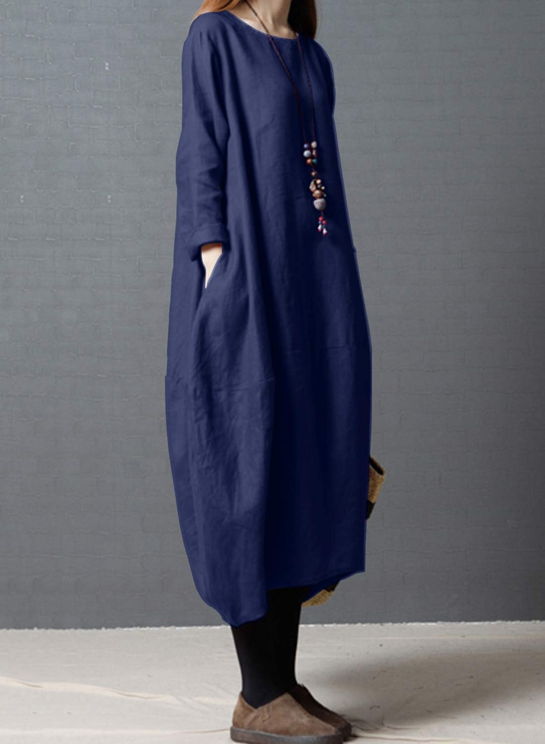 リネンマキシドレス