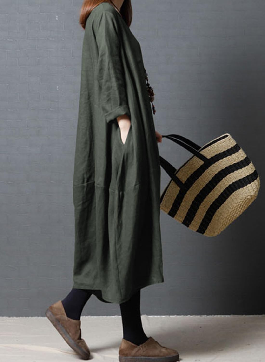 リネンマキシドレス