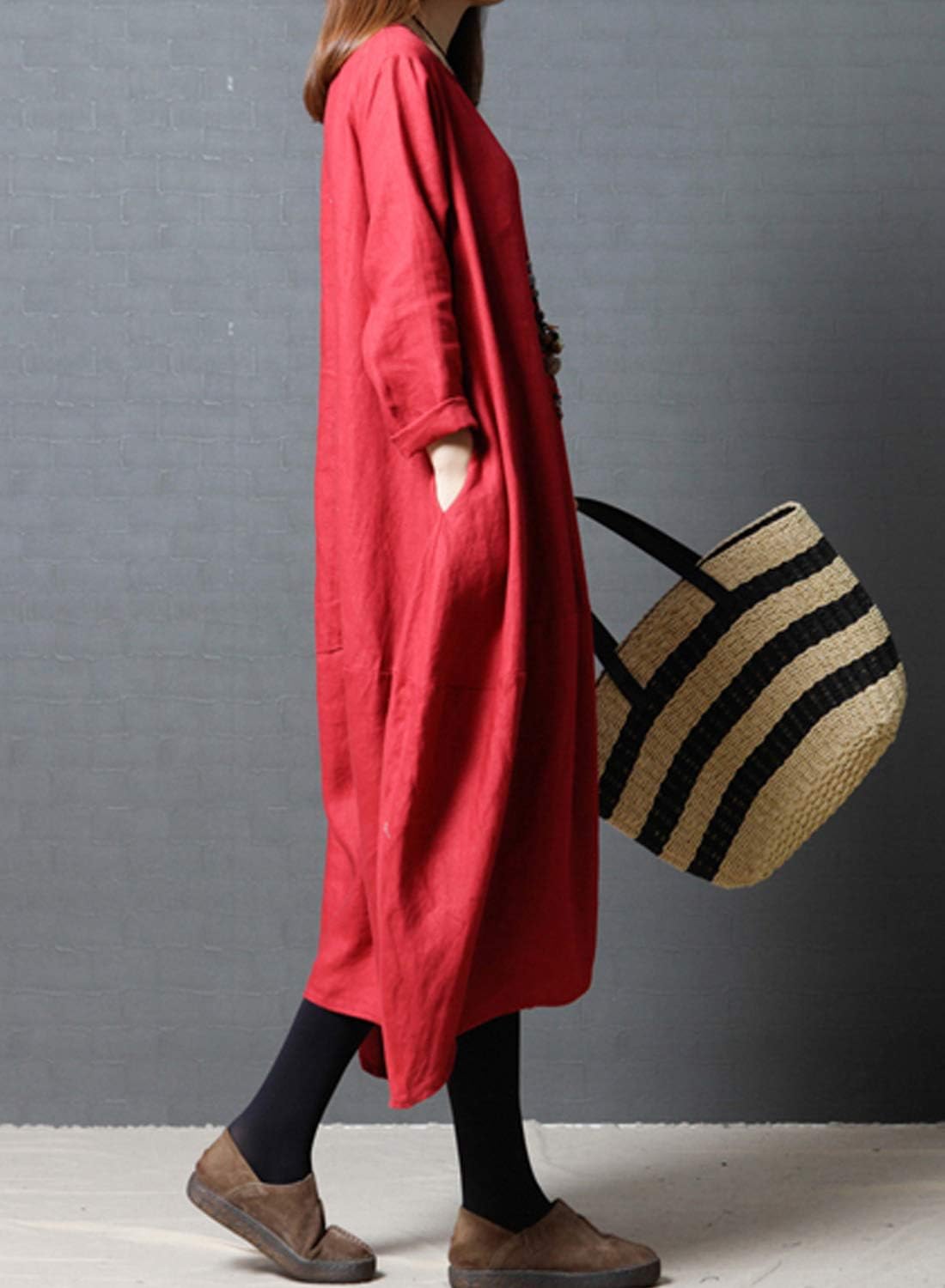 リネンマキシドレス