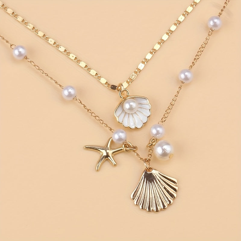 Beach Charm Duo Necklace Set
