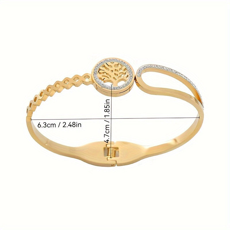 Sora | Asymmetrical Rhinestone Tree Bracelet