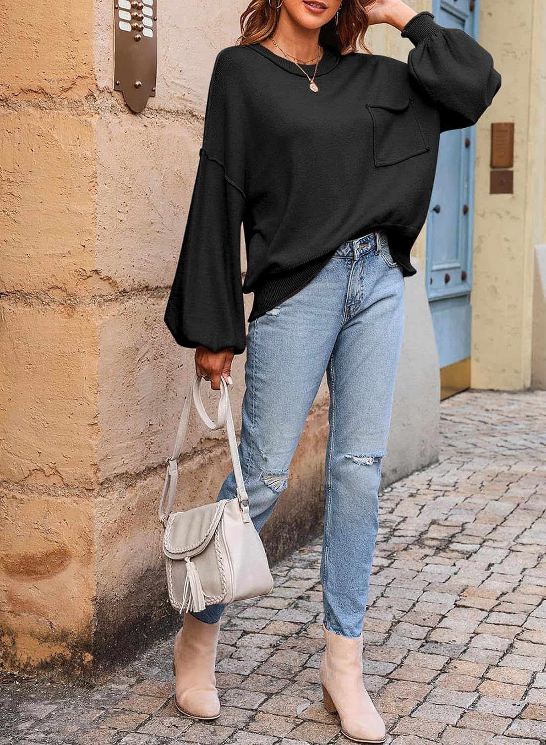 ランタンプルオーバーセーター