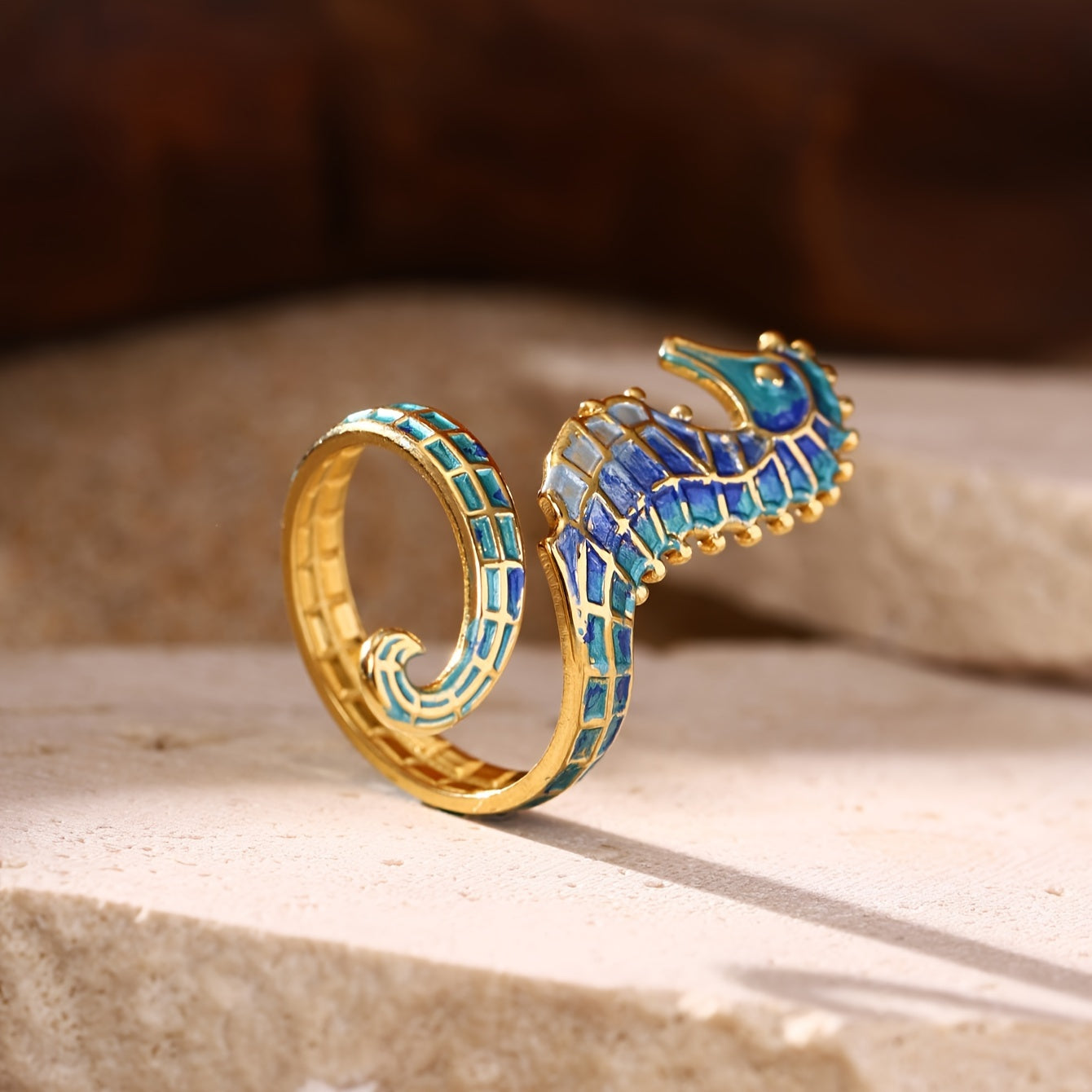 ステンレス製タツノオトシゴリング