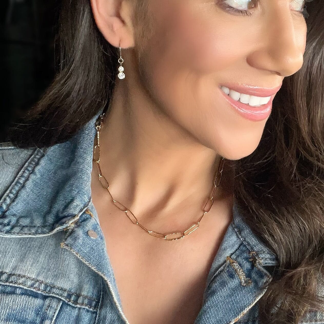 Hammered Paperclip Chain