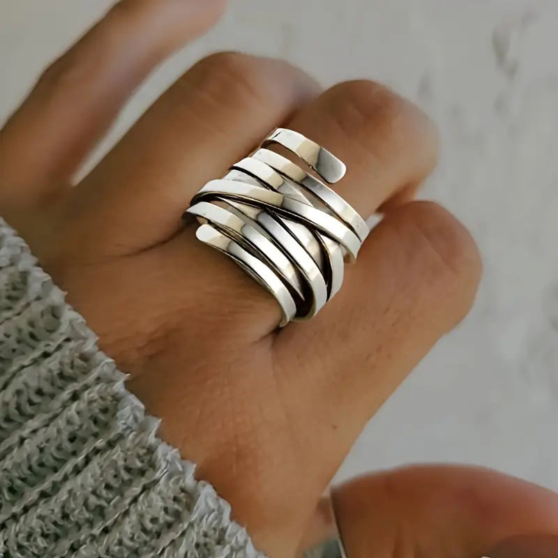 Vintage Layered Silver Ring