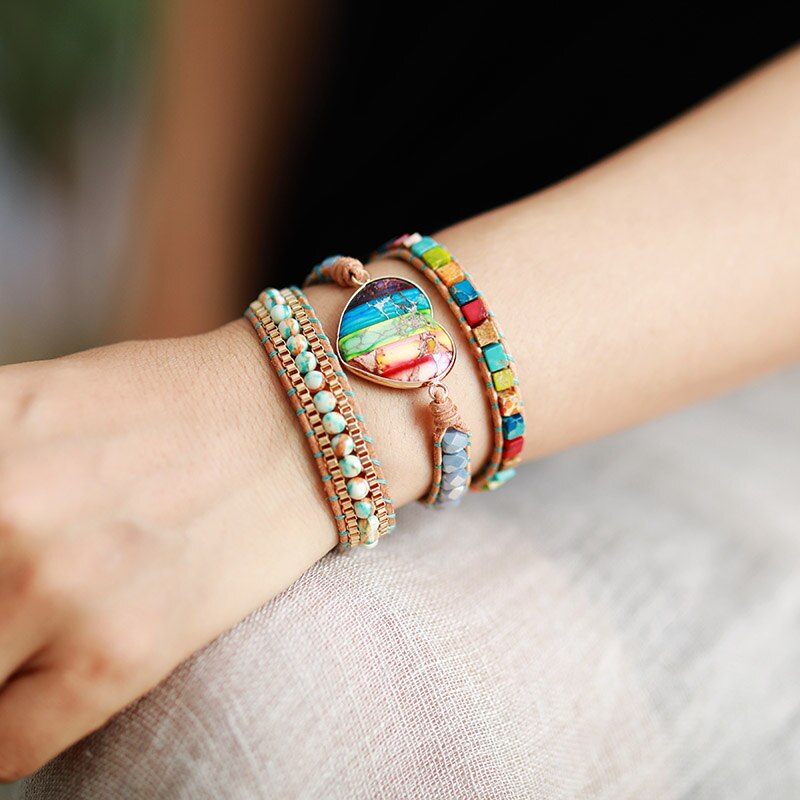 Mira | 7 Chakra Heart Wrap Bracelet
