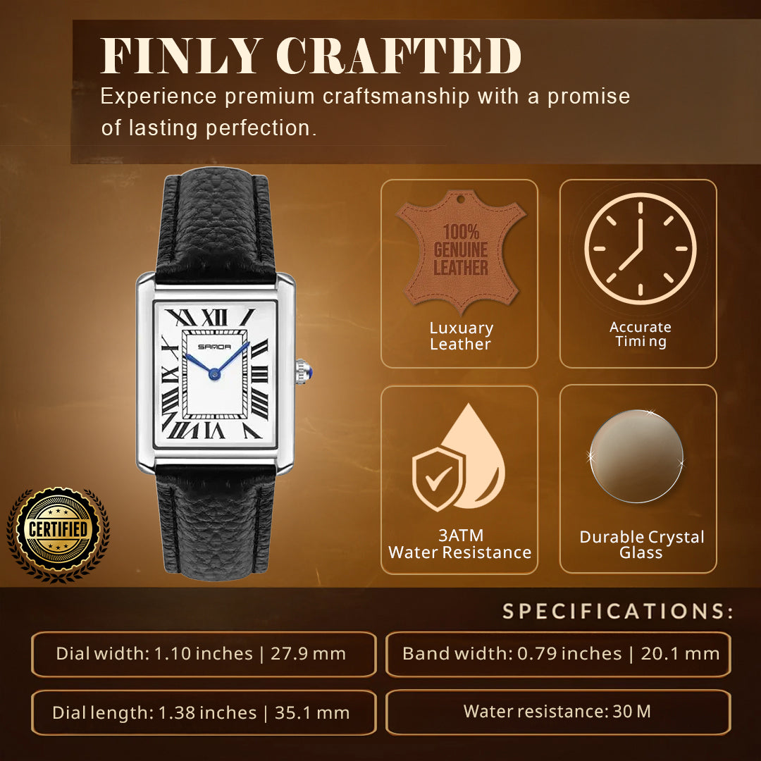 カップル用スクエアダイヤル腕時計