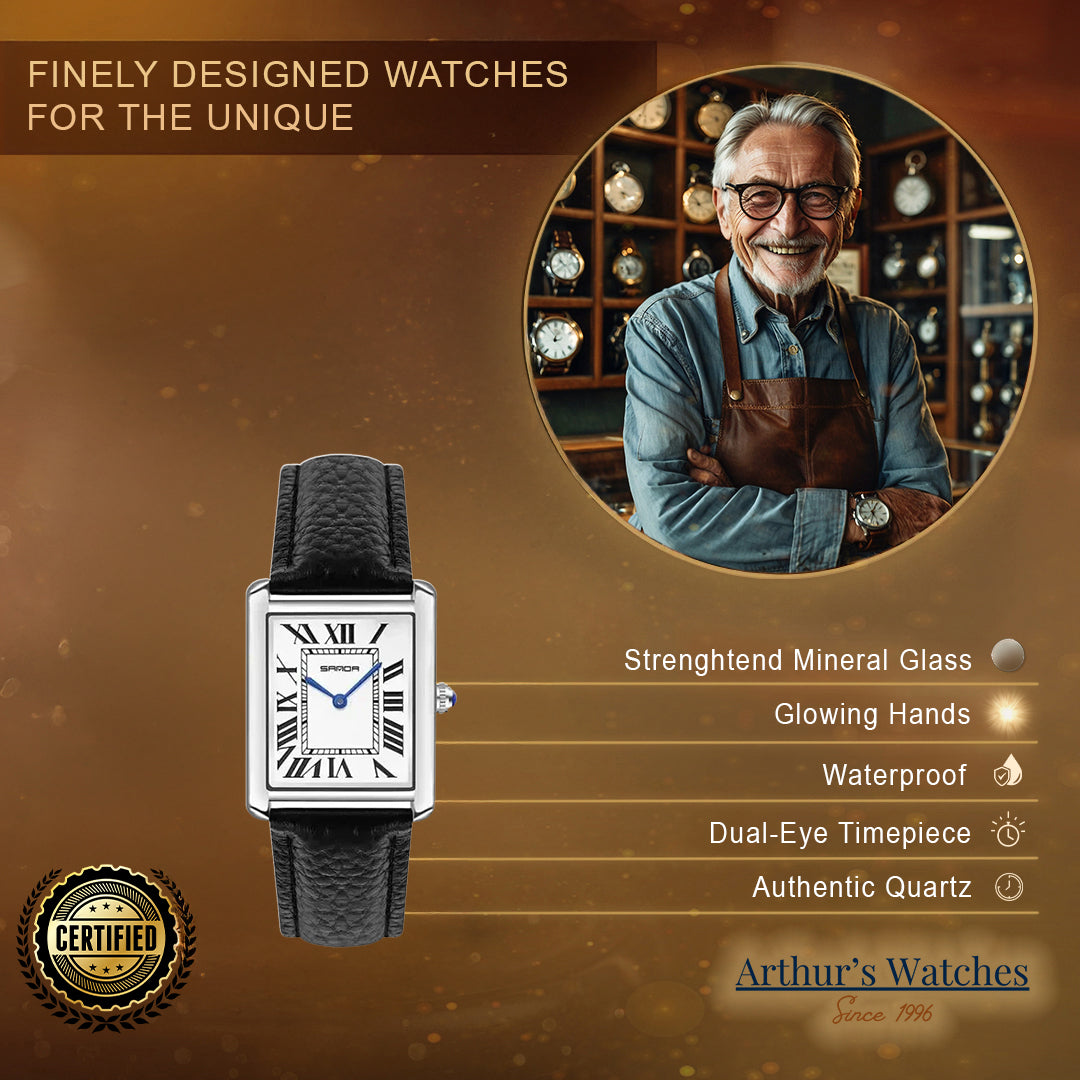 カップル用スクエアダイヤル腕時計