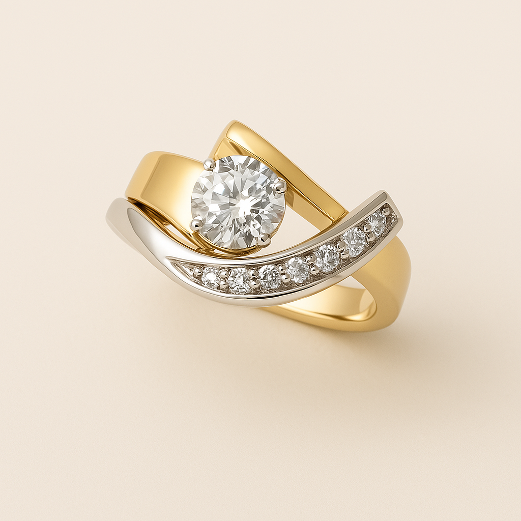 Vintage Irregular Zirconia Ring