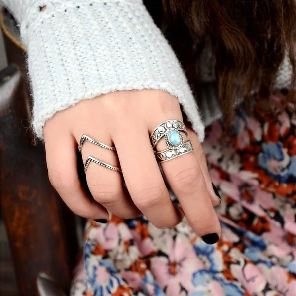 ターコイズ ワイヤー オープンリング