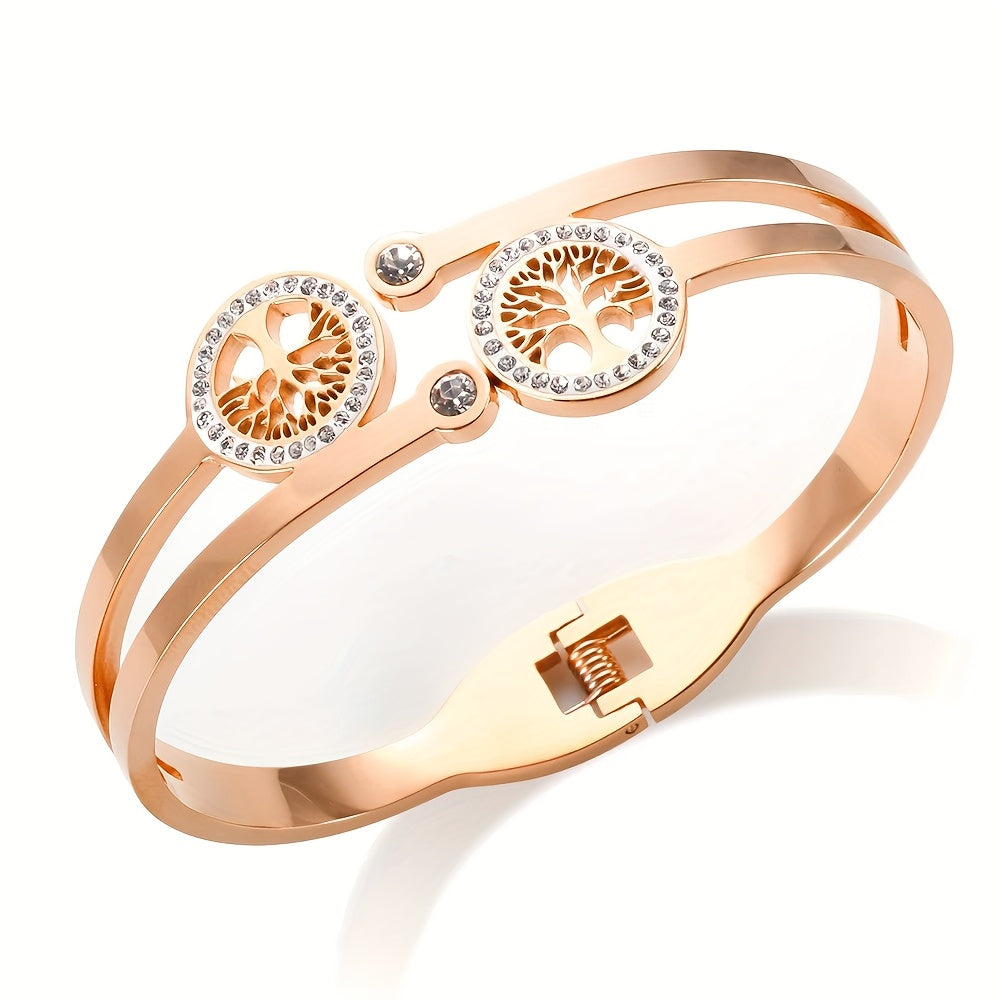 Hana | Rhinestone Tree Cuff Bracelet