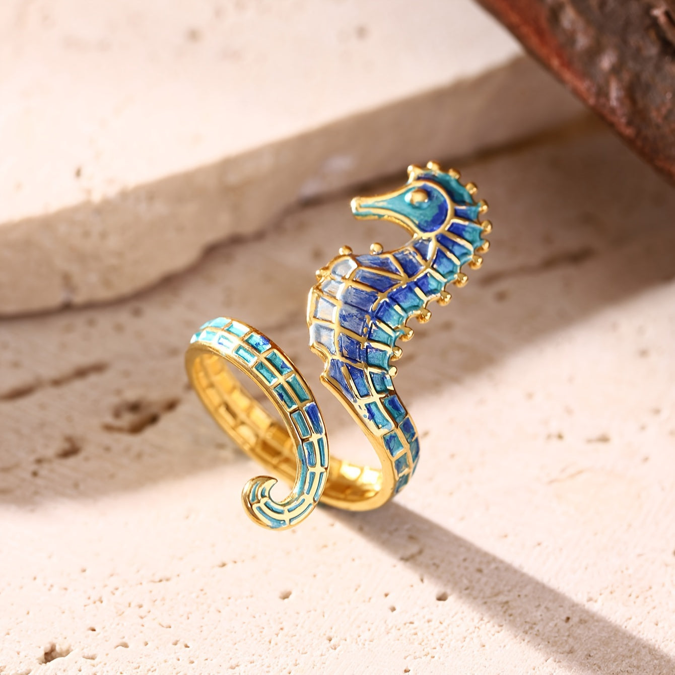 ステンレス製タツノオトシゴリング