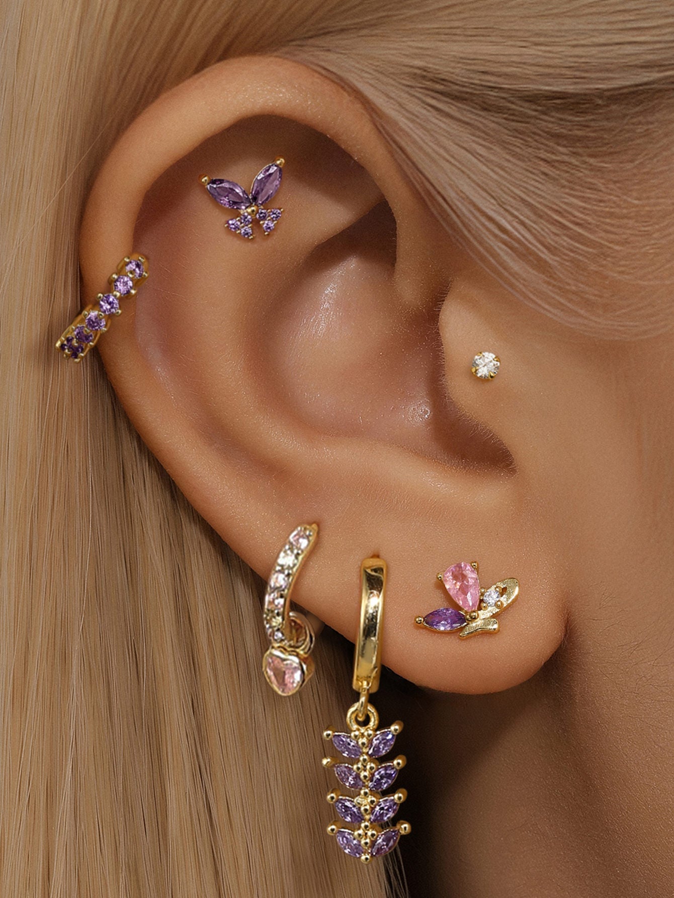 ピンク＆パープル バタフライドロップス