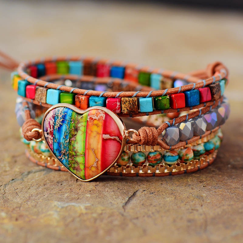 Mira | 7 Chakra Heart Wrap Bracelet