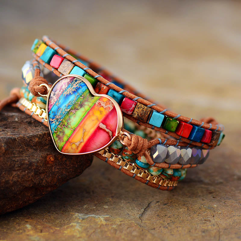 Mira | 7 Chakra Heart Wrap Bracelet