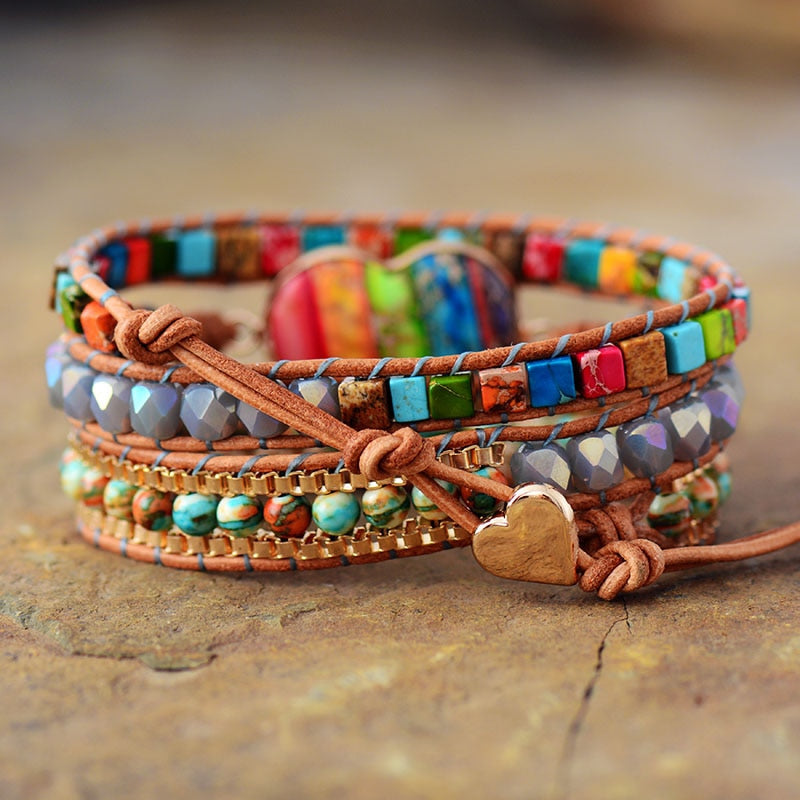 Mira | 7 Chakra Heart Wrap Bracelet