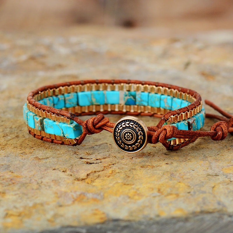 Sofia | Turquoise Woven Chain Bracelet