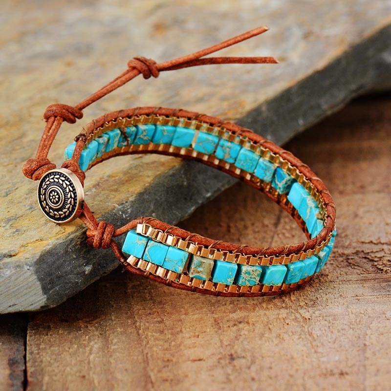 Sofia | Turquoise Woven Chain Bracelet