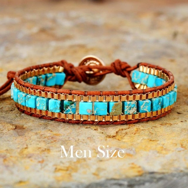 Sofia | Turquoise Woven Chain Bracelet
