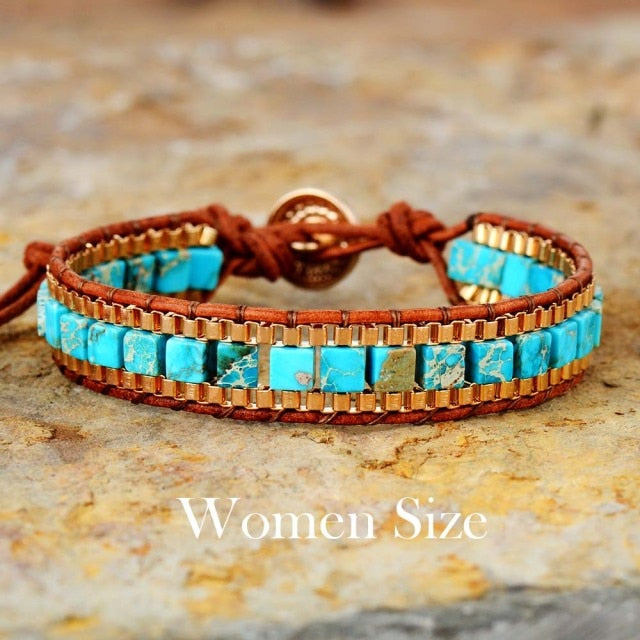 Sofia | Turquoise Woven Chain Bracelet